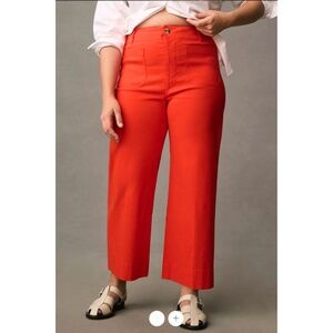 Maeve Colette Cropped Wide-Legged Pants - 31 PETITE - LIGHT RED (Orange-ish)
